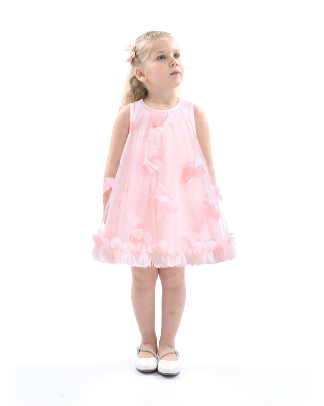 Pink Blooming Tulle Sleeveless Dress