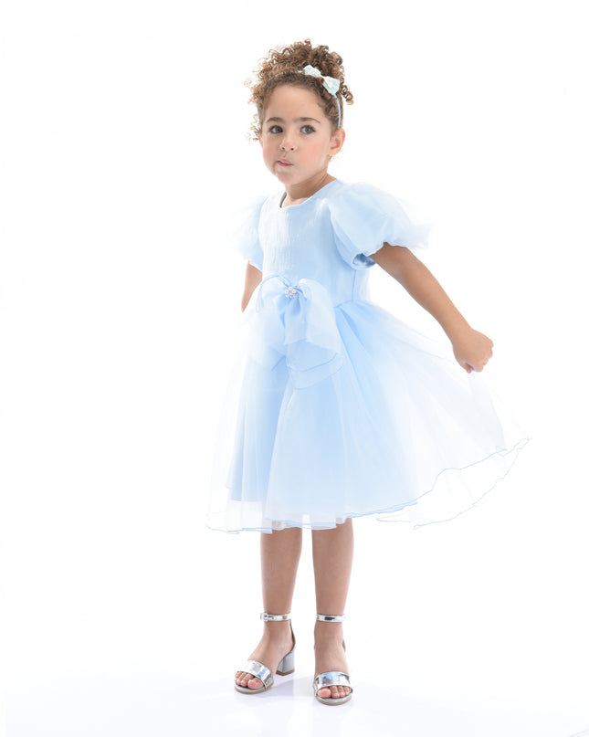 Blue Bow Organza Dress - 11Y-12Y / Blue Blue Bow Organza Dress - 11Y-12Y / Blue