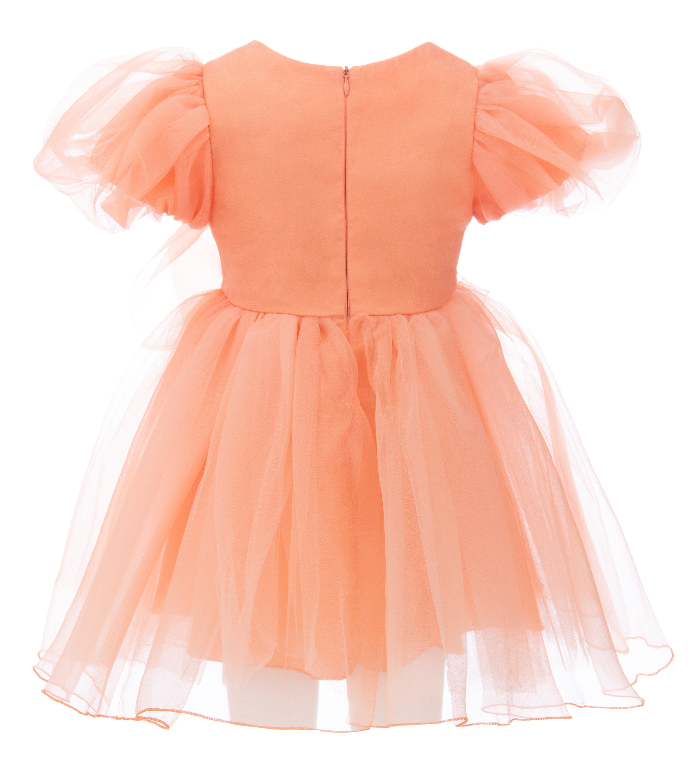 peach organza dress Dolly J Dusty Peach Organza Gown