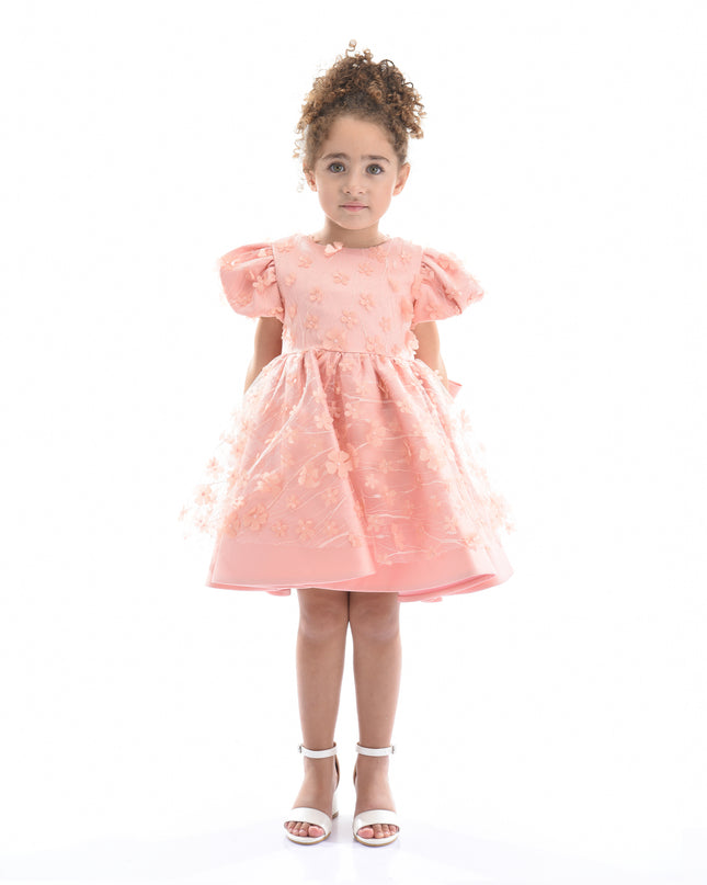 Coral Moneta Floral Bow Dress