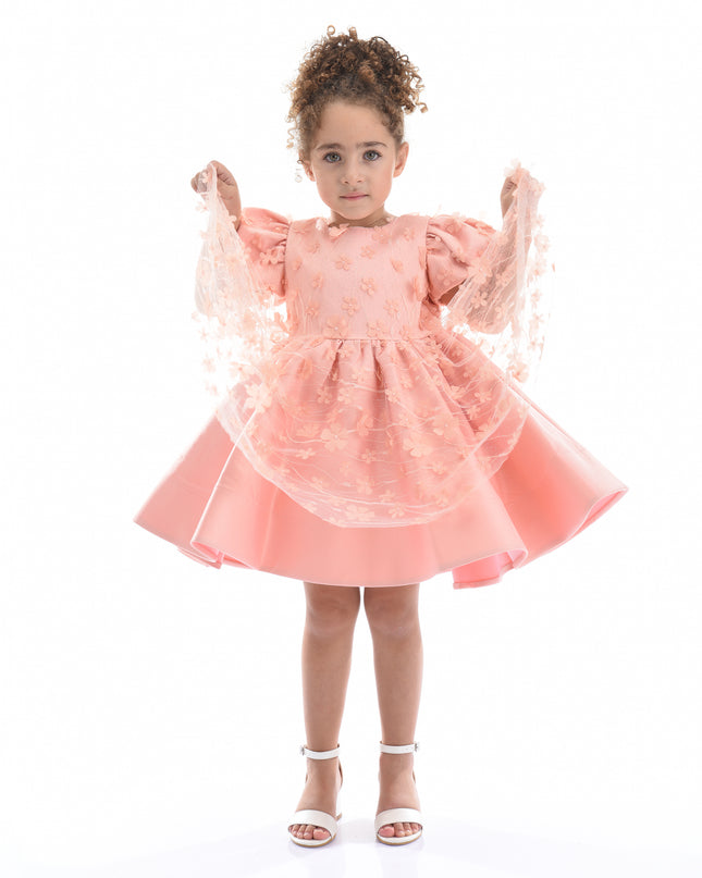 Coral Moneta Floral Bow Dress