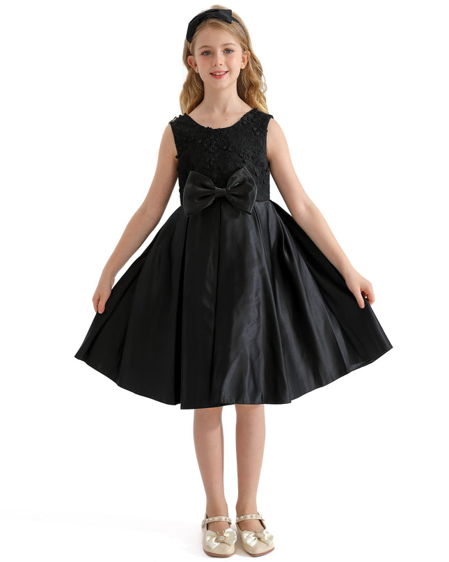Black Hampton Double Bow Dress