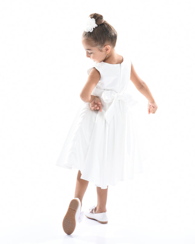 White Adeline Satin Dress