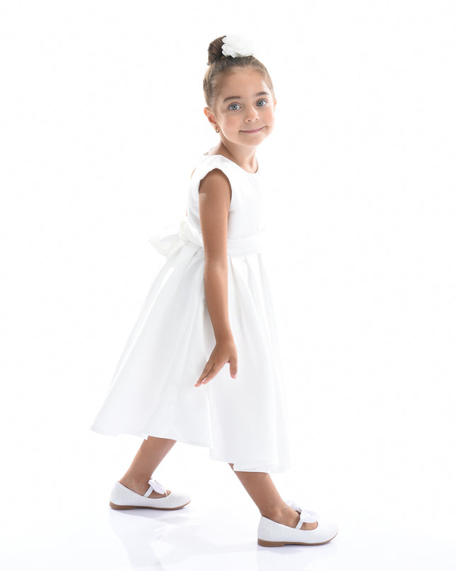 White Adeline Satin Dress