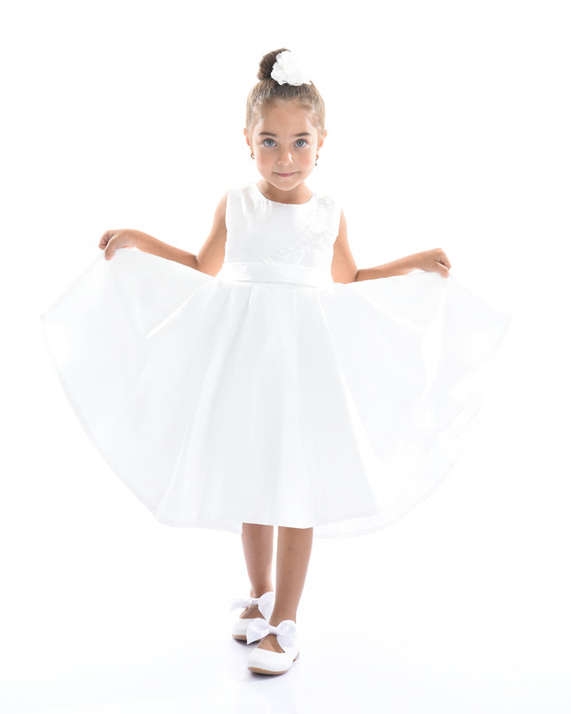 White Adeline Satin Dress