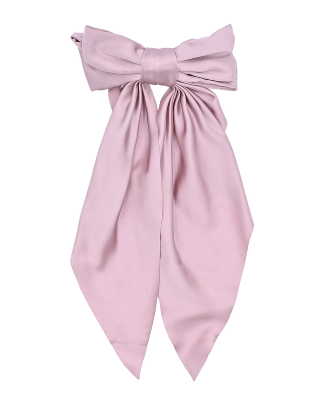 Tulleen-THC25002-Satin Ribbon Flowing Bow Hairclip