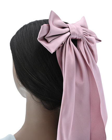 Tulleen-THC25002-Satin Ribbon Flowing Bow Hairclip
