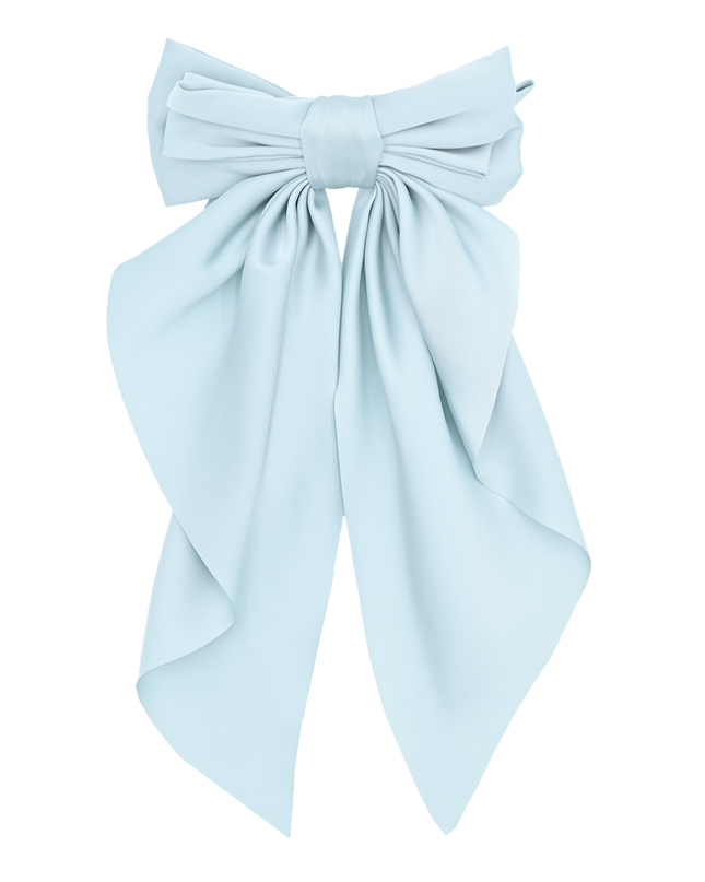 Tulleen-THC25002-Satin Ribbon Flowing Bow Hairclip