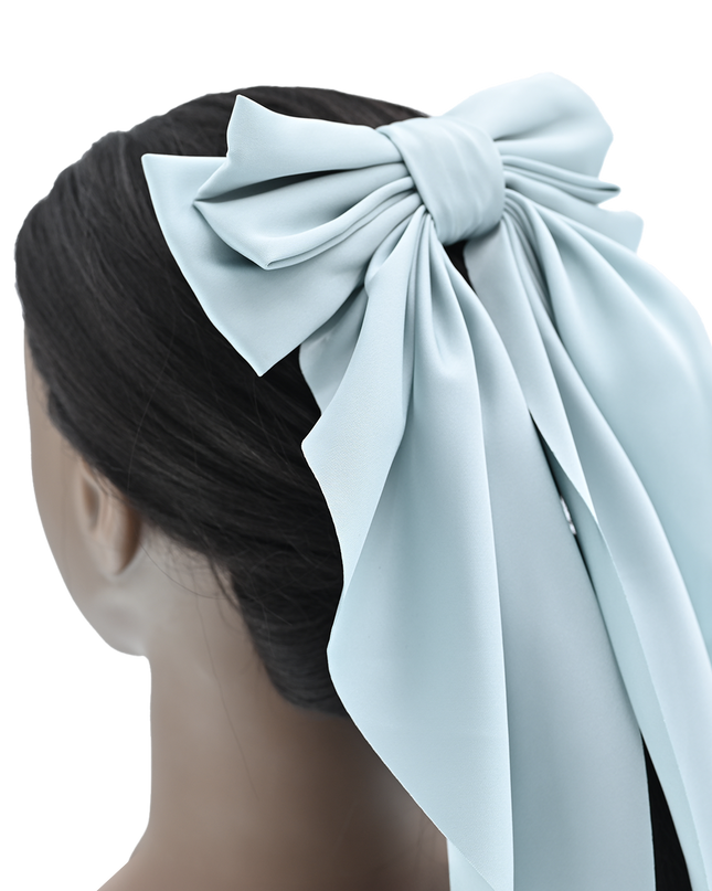 Tulleen-THC25002-Satin Ribbon Flowing Bow Hairclip