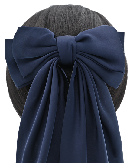Tulleen-THC25002-Satin Ribbon Flowing Bow Hairclip