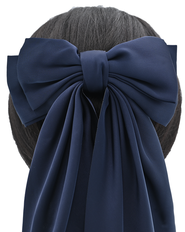 Tulleen-THC25002-Satin Ribbon Flowing Bow Hairclip