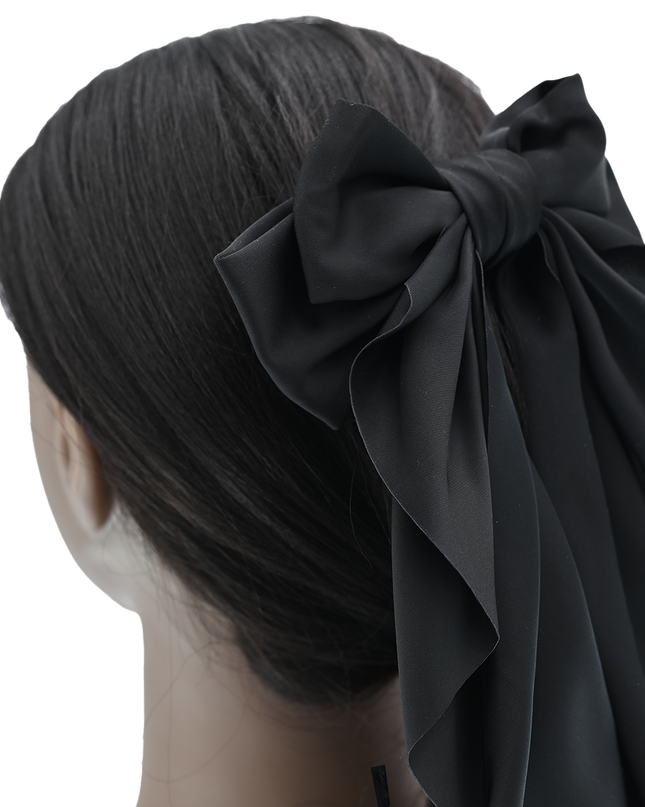 Tulleen-THC25002-Satin Ribbon Flowing Bow Hairclip