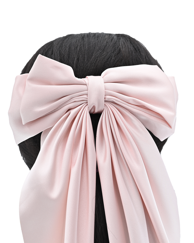 Tulleen-THC25002-Satin Ribbon Flowing Bow Hairclip