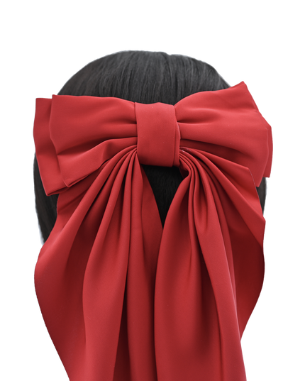 Tulleen-THC25002-Satin Ribbon Flowing Bow Hairclip