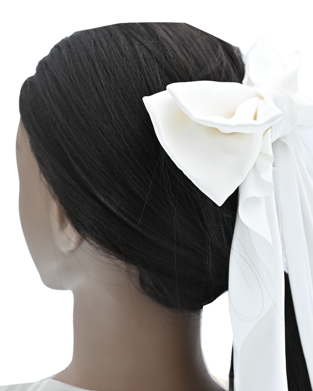Tulleen-THC25002-Satin Ribbon Flowing Bow Hairclip
