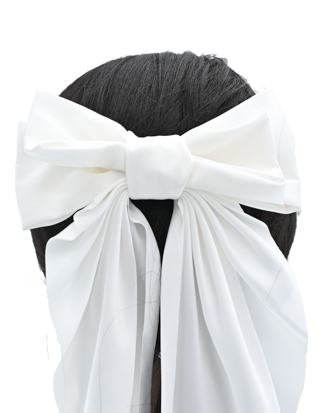 Tulleen-THC25002-Satin Ribbon Flowing Bow Hairclip