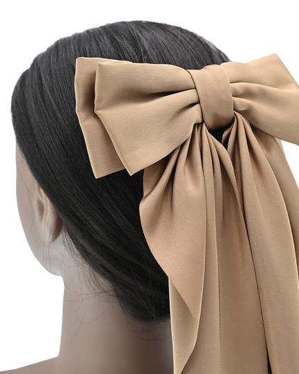 Tulleen-THC25002-Satin Ribbon Flowing Bow Hairclip