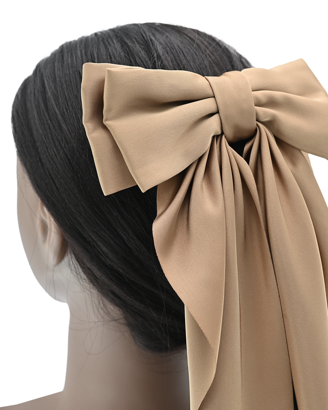Tulleen-THC25002-Satin Ribbon Flowing Bow Hairclip
