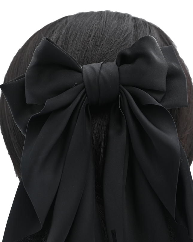 Tulleen-THC25002-Satin Ribbon Flowing Bow Hairclip