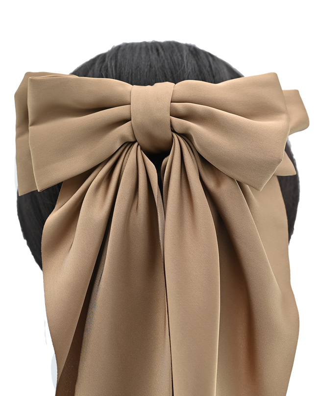 Tulleen-THC25002-Satin Ribbon Flowing Bow Hairclip