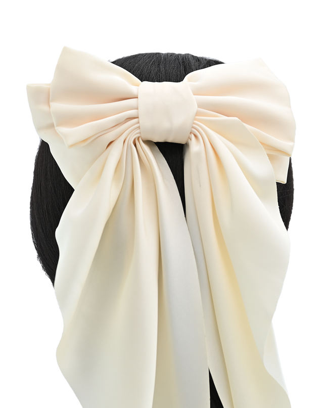 Tulleen-THC25002-Satin Ribbon Flowing Bow Hairclip
