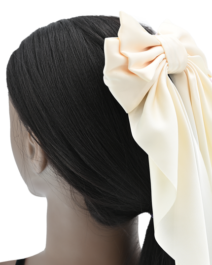 Tulleen-THC25002-Satin Ribbon Flowing Bow Hairclip