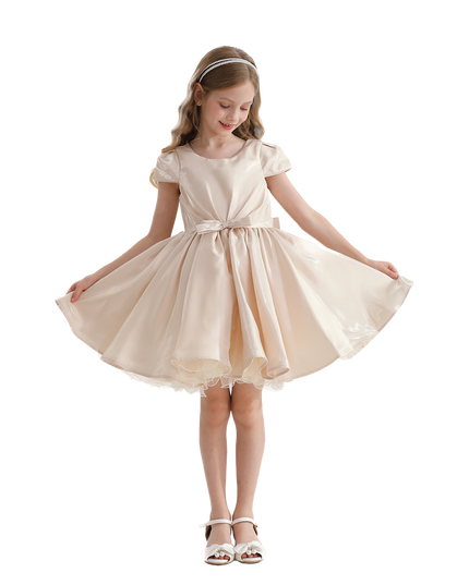 Champagne Bow Short Solera Dress