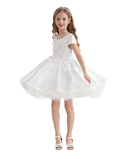 White Bow Short Solera Dress