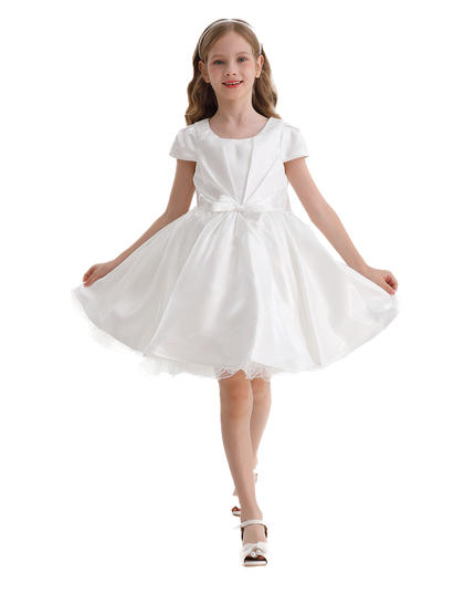 White Bow Short Solera Dress