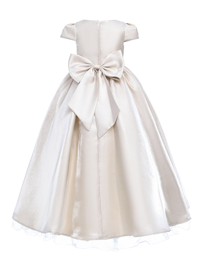 Champagne Bow Long Brea Dress