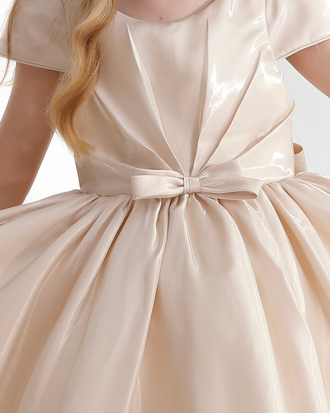 Champagne Bow Long Brea Dress