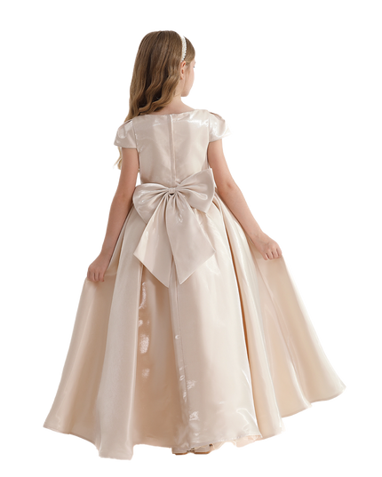 Champagne Bow Long Brea Dress