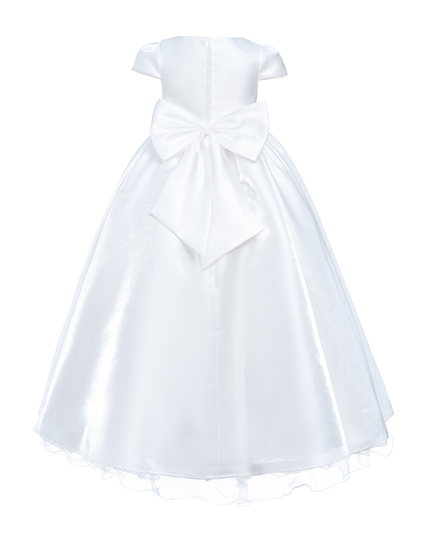 White Bow Long Brea Dress