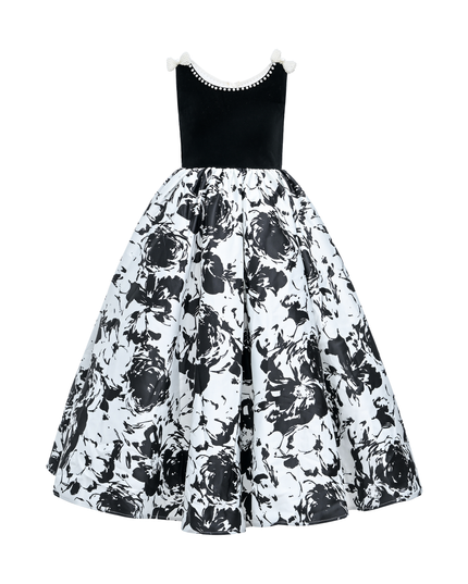 Black and White Abstract Dalmeny Dress