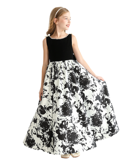 Black and White Abstract Dalmeny Dress