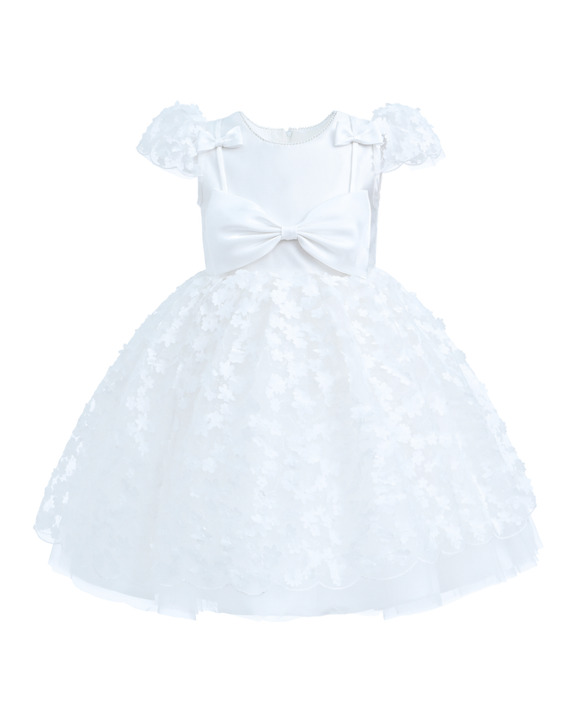 White Floral Bow Upton Dress