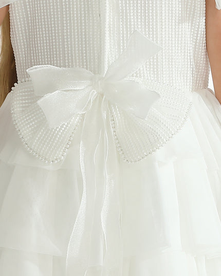 White Layered Tulle Abbyfield Dress