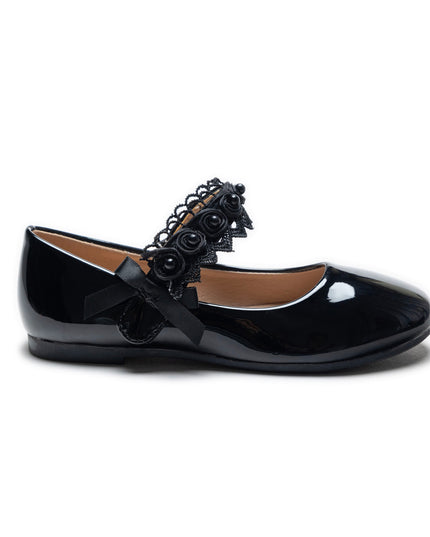 kidsatelier-Tulleen-Black-Patent-Rose-Pearl-Doily-Flats-Tulleen-TSM42001-Black-2