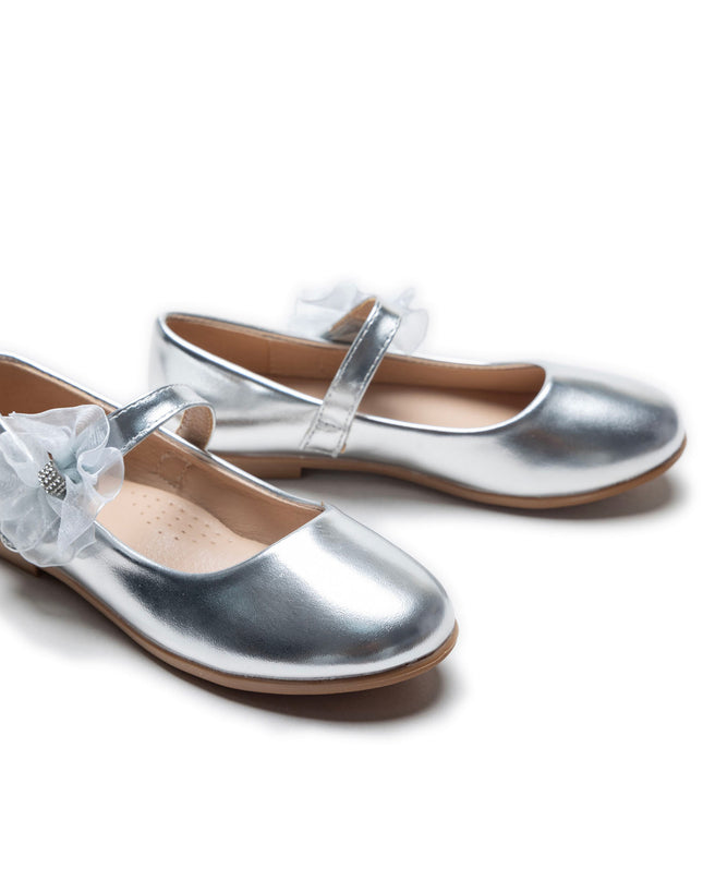 kidsatelier-Tulleen-Silver Cross Banded Ribbon Flats-TSM42002-Silver-3