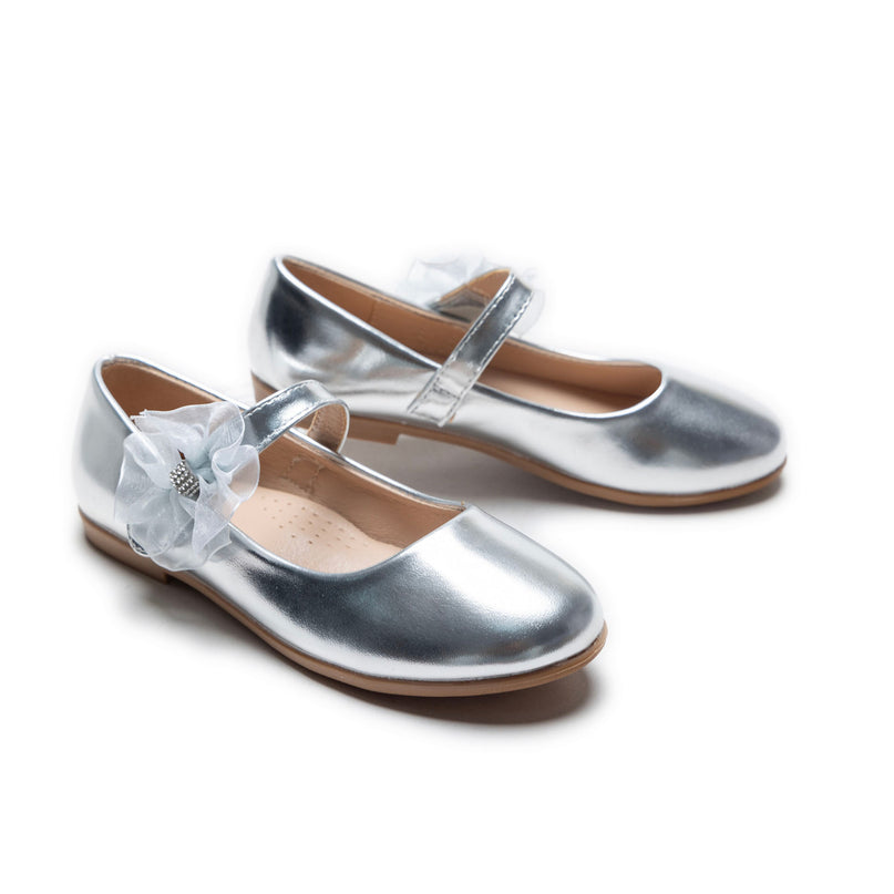 kidsatelier-Tulleen-Silver Cross Banded Ribbon Flats-TSM42002-Silver-1