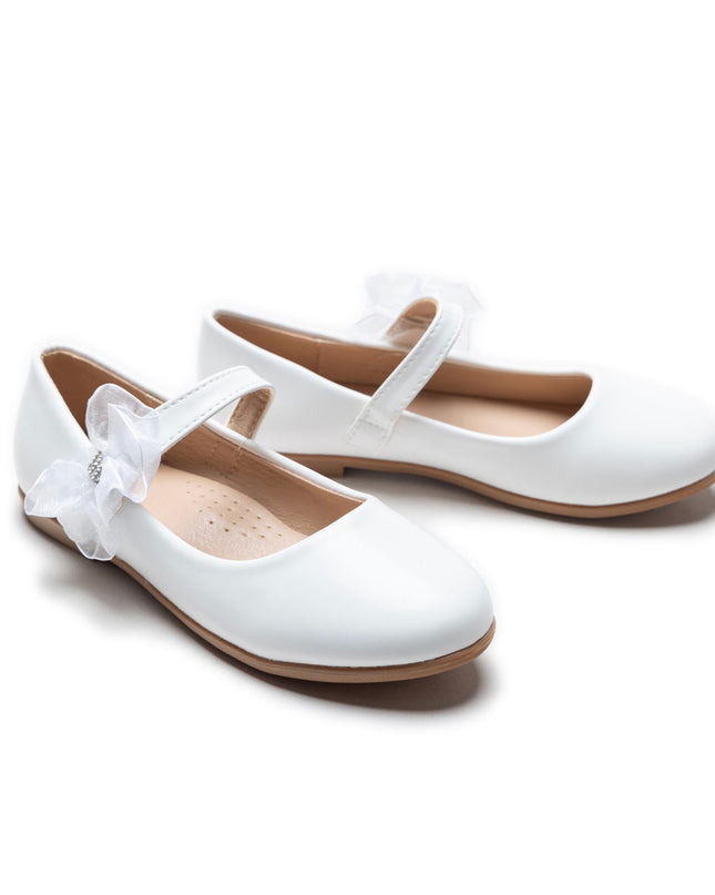 kidsatelier-Tulleen-White Cross Banded Ribbon Flats-TSM42002-White-3