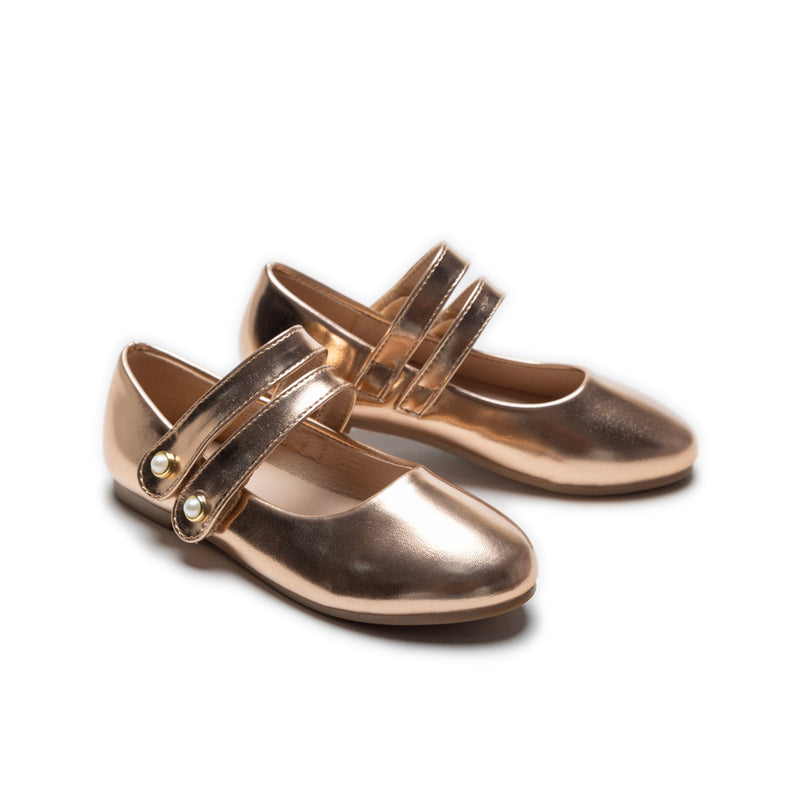 Champagne Dorothea Banded Patent Flats