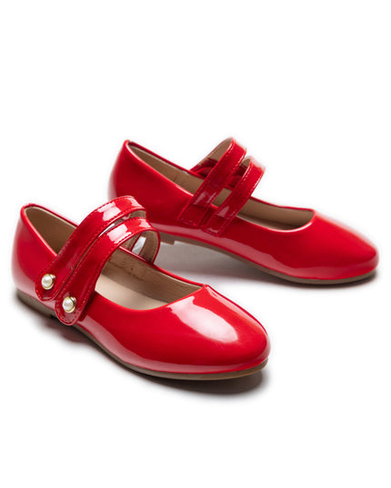 Red Dorothea Banded Patent Flats