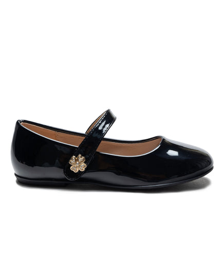 Black Maleia Clover Charm Flats