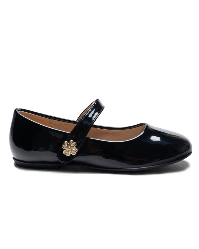 Black Maleia Clover Charm Flats