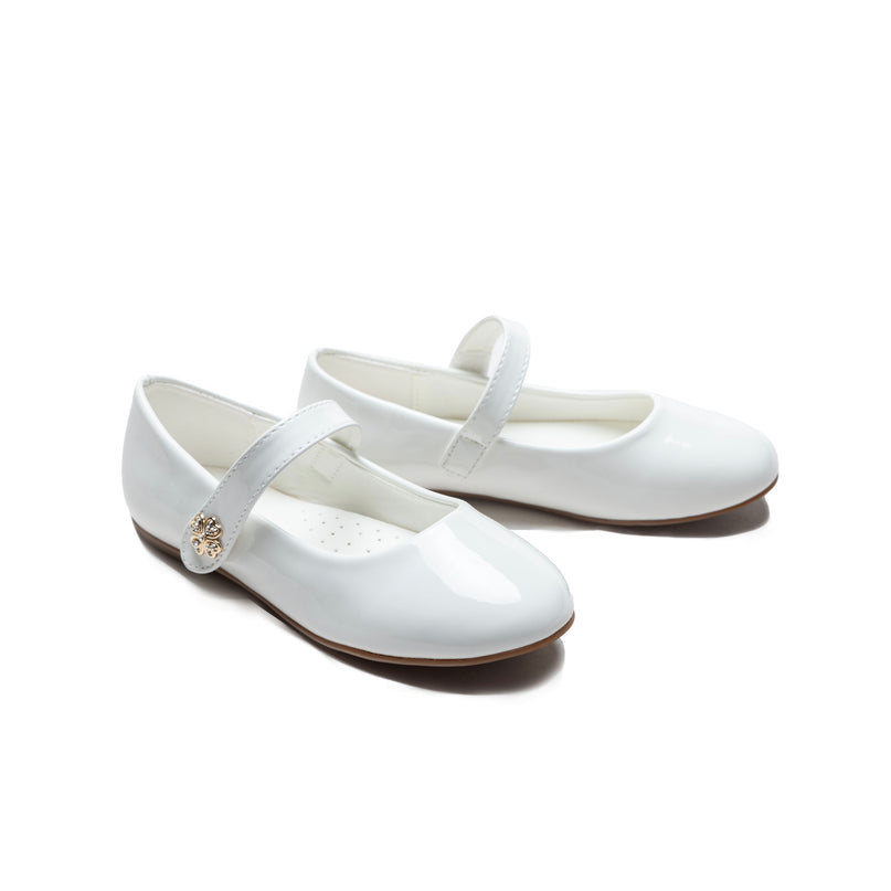 White Maleia Clover Charm Flats
