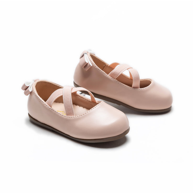 kidsatelier-Tulleen-Powder Pink-Charmed-Cross-Banded-Ribbon-Flats-TSM42018-Pink-1