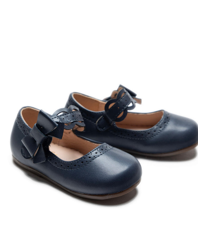 Navy Ribbon Banded Flats