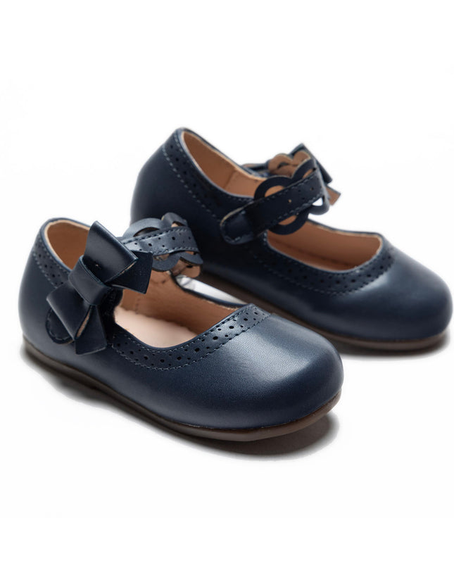 Navy Ribbon Banded Flats