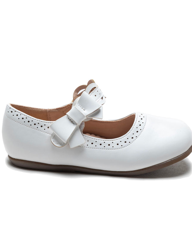 kidsatelier-Tulleen-White Ribbon Banded Flats-TSM42020-White-2